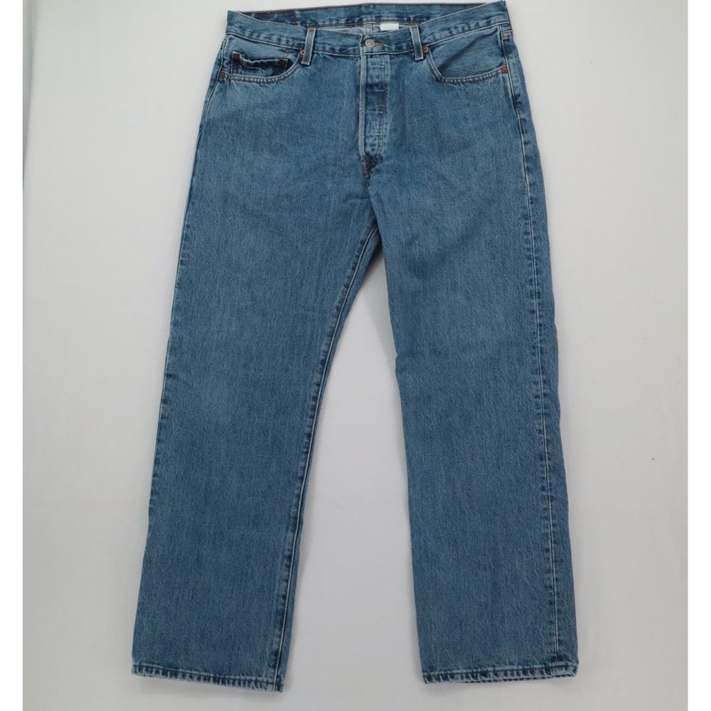 Vintage 90s Levi's 501 Mens 36x30 (31) Blue Straight Leg Button Fly Jeans 0193 - Picture 6 of 14